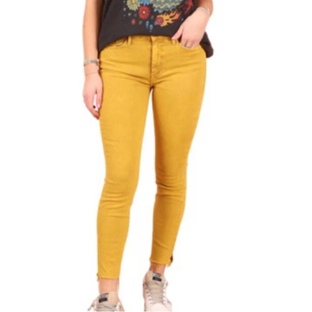 Mother The Looker Ankle Snippet Yellow Size 30